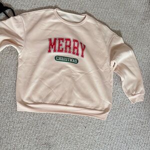 Merry Christmas Women's Cream Sweatshirt
